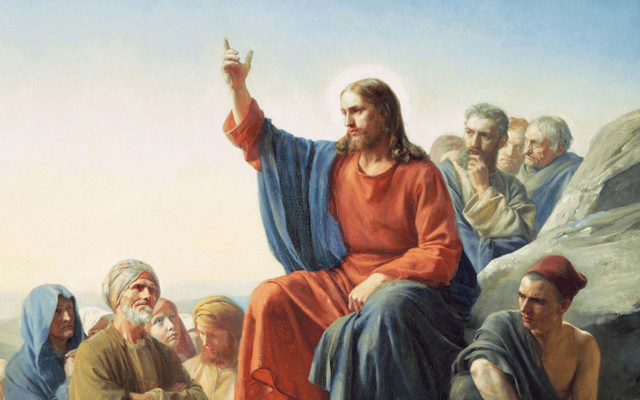 Isus Hristos propovăduiește ucenicilor Săi cu ocazia Cuvântării de pe munte